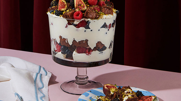 valentine's day dessert idea brownie and berry trifle recipe