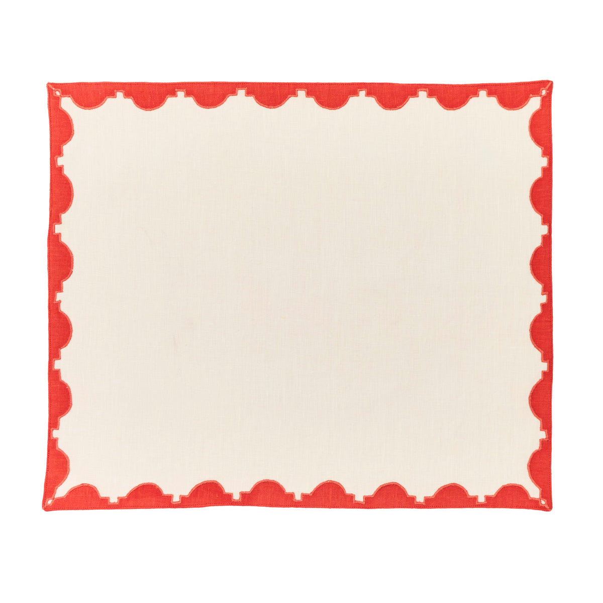 Monaco Appliqué Border Linen Placemats Set of 4