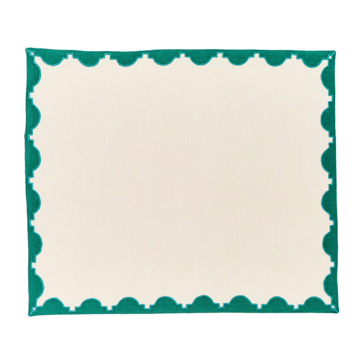 Monaco Appliqué Border Linen Placemats Set of 4