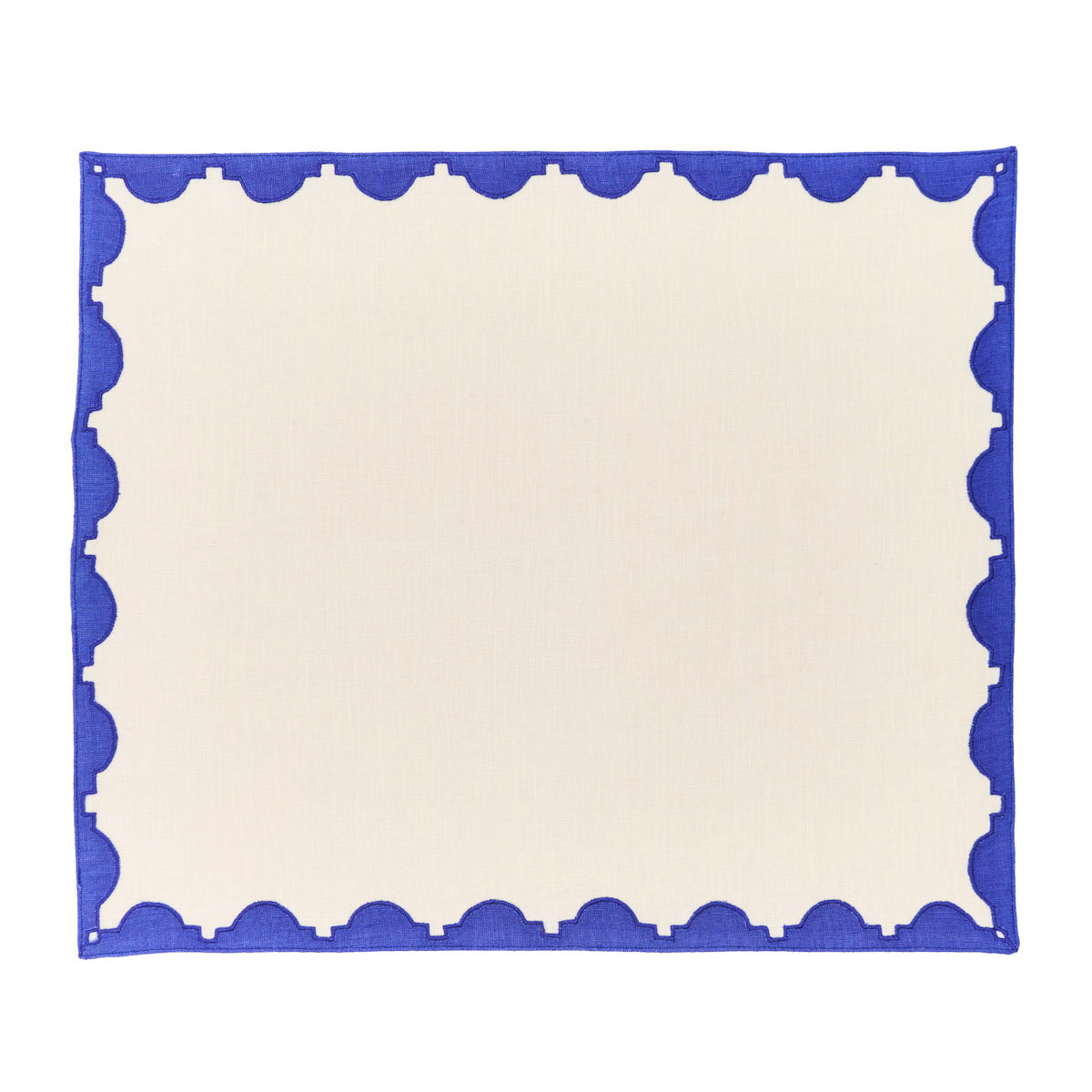 Monaco Appliqué Border Linen Placemats Set of 4