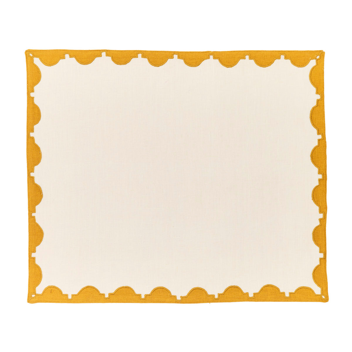 Monaco Appliqué Border Linen Placemats Set of 4