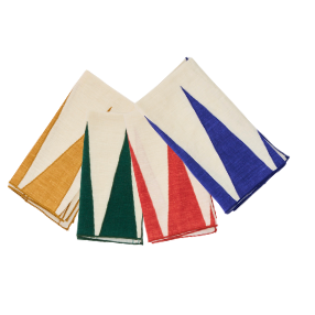 Backgammon Embroidered Linen Napkins (Set of 4)