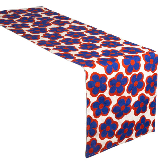 Misette-Floral-red-blue-linen-table-runner