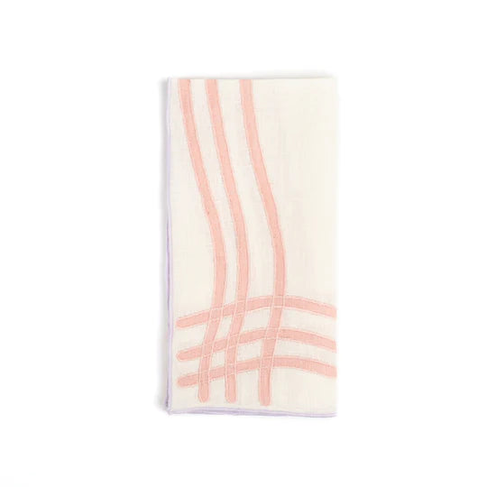 Misette-Grid-pink-purple-linen-napkins-set