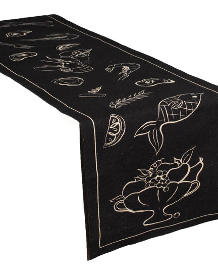 Misette-Minimalist-line-drawing-linen-table-runner