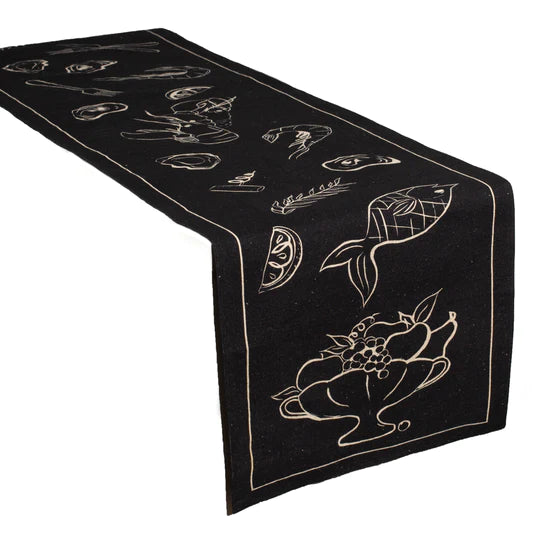 Misette-Minimalist-line-drawing-linen-table-runner