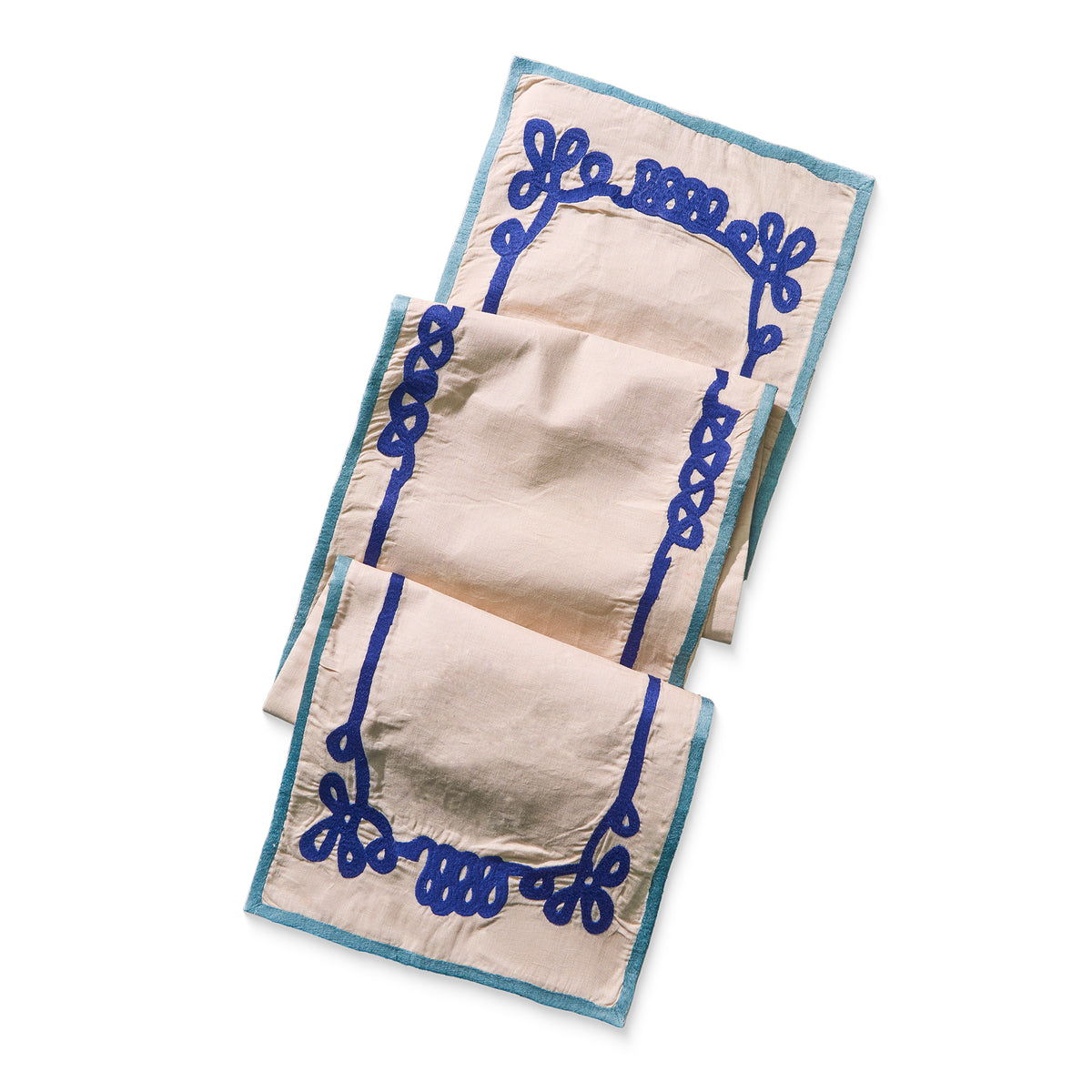 SAMPLE - Ribbon Linen Runner in Blue/Green – Misette