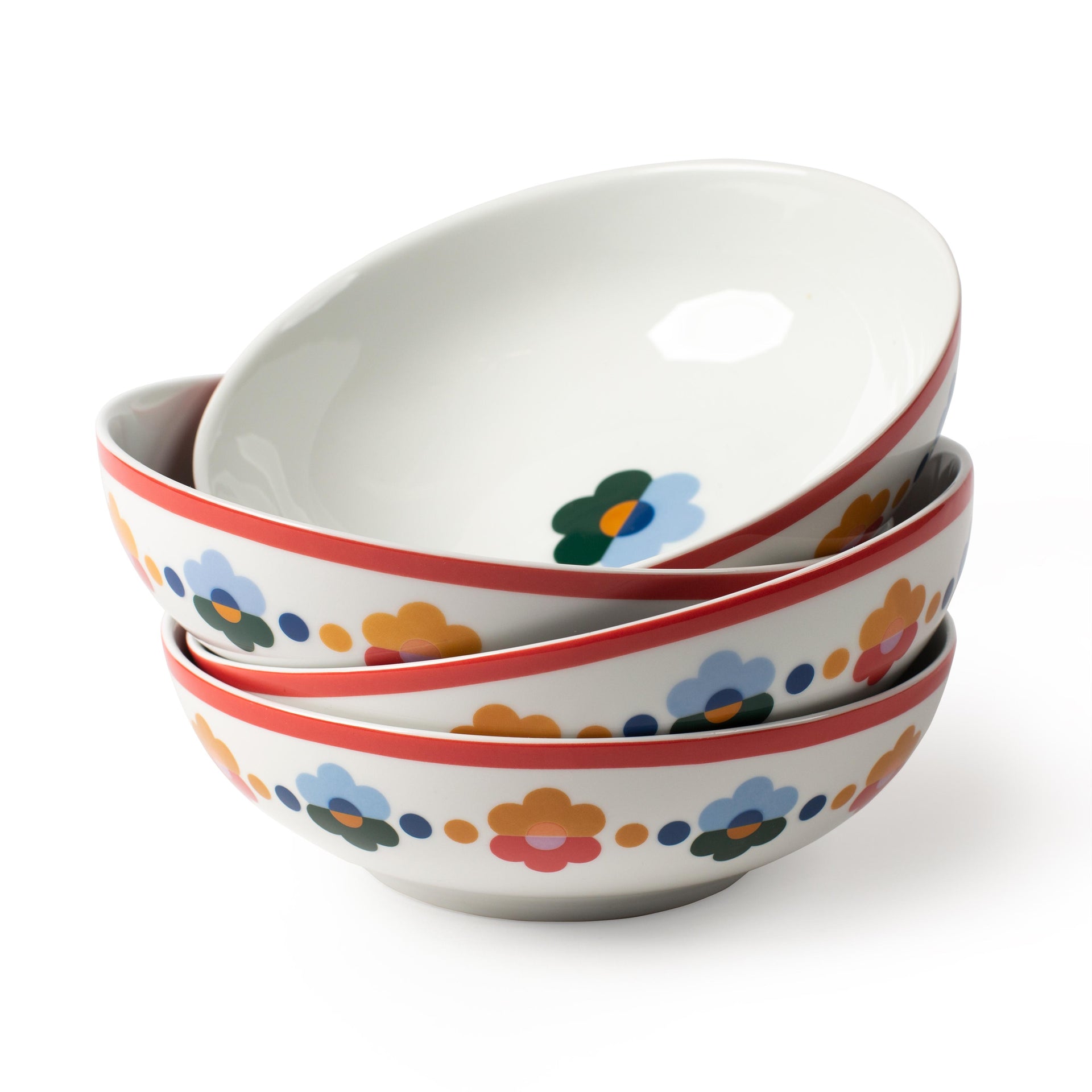 Floral Porcelain Bowls Set-of-Four - Floral Group / 1 Set