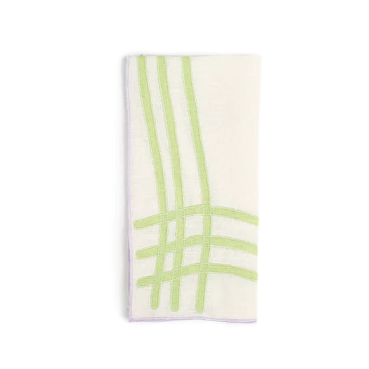 Misette-Grid-green-purple-linen-napkins-set